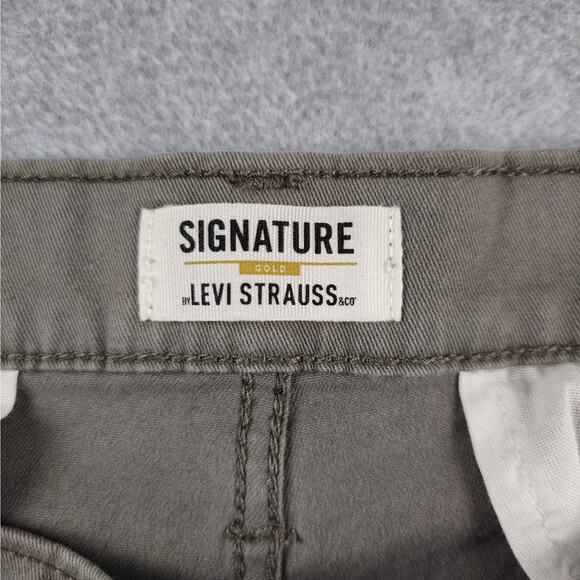 Signature Levi Strauss Shorts Mens Size 44 Gray Flat Front Heavyweight Chino - Picture 6 of 14